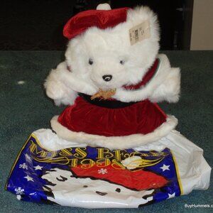 1998 Miss Santa Bear Plush Stuffed Animal Dayton Hudson Christmas Gift With Bag!
